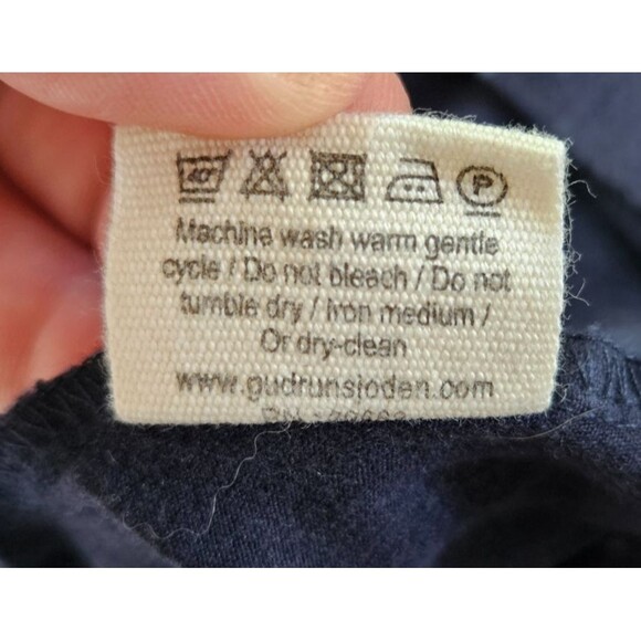 GUDRUN SJODEN Shift Dress M Tunic 3/4 Sleeve Hand Pockets Geometric Cotton Modal - Picture 9 of 9